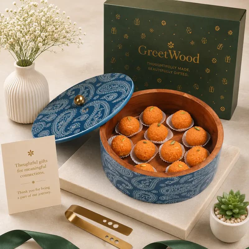 Gifting Chapati Box, Printed Blue