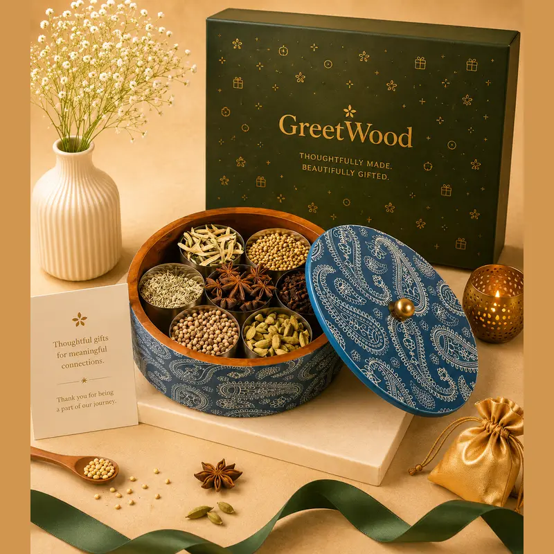 Gifting Masala Box, Printed Blue